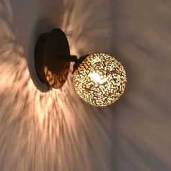 Paul Neuhaus Wandstrahler mit Schalter Rostbraun Gold G9 verstellbar* Flurlampen|Bürolampen