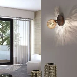 Paul Neuhaus Wandstrahler mit Schalter Rostbraun Gold G9 verstellbar* Flurlampen|Bürolampen