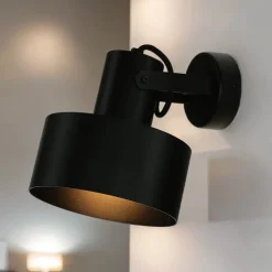 Sigma Wandstrahler RIF Schwarz Metallschirm Ø15 cm E27* Spots|Wandleuchten