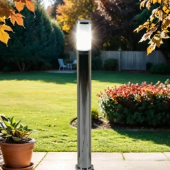 Lido Wegbeleuchtung in Chrom aus Messing E27 65cm hoch* Außenleuchten Antik|Moderne Lampen