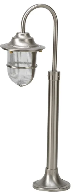 Lido Wegbeleuchtung Messing Riffelglas H:62cm IP54 außen