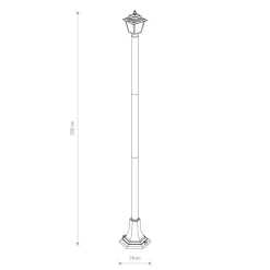 Nowodvorski Wegeleuchte 200 cm Schwarz Aluminium Rustikal IP44 E27* Außenleuchten Antik|Gartenlaternen