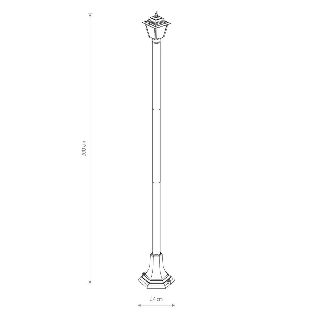 Nowodvorski Wegeleuchte 200 cm Schwarz Aluminium Rustikal IP44 E27* Außenleuchten Antik|Gartenlaternen