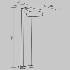 Clearance Maytoni Wegeleuchte Aluminium Glas LED IP54 65 cm Graphit URSA
