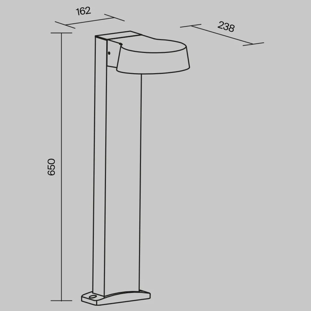Clearance Maytoni Wegeleuchte Aluminium Glas LED IP54 65 cm Graphit URSA