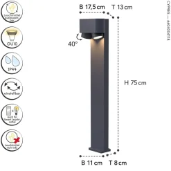 Hot Eco-Light Wegeleuchte Aluminium GU10 2-flmg 75 cm IP44 Anthrazit
