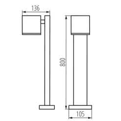 Clearance Kanlux Wegeleuchte außen Anthrazit 80 cm IP44 Modern ERINN