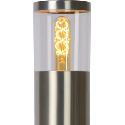 Wegeleuchte Außen Stahl in Chrom IP44 E27 49 cm Garten* Wegeleuchten|Metall Lampen