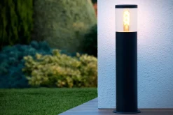 New Wegeleuchte Außen Stahl Schwarz IP44 E27 49 cm Garten