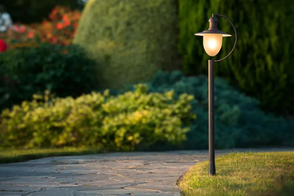 Wegeleuchte Glas Metall Rostbraun IP44 Garten 110 cm* Industrie Lampen|Vintage Lampen