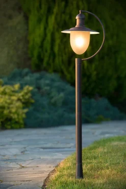 Wegeleuchte Glas Metall Rostbraun IP44 Garten 110 cm* Industrie Lampen|Vintage Lampen