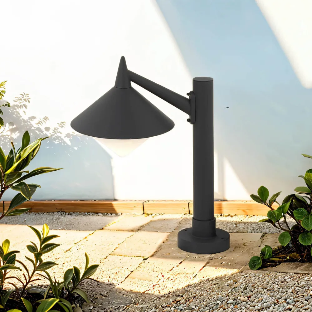 WOFI Wegeleuchte IP44 E27 40 cm Aluminium Grau* Vintage Lampen|Wegeleuchten