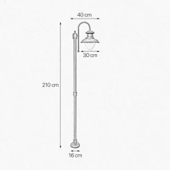 Hot Giovanni Battista Wegeleuchte IP44 in Bronze Antik E27 210 cm Glas Messing