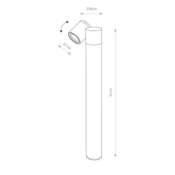 Nowodvorski Wegeleuchte IP54 Schwarz GU10 55 cm Glas Aluminium schwenkbar* Moderne Außenleuchten|Wegeleuchten