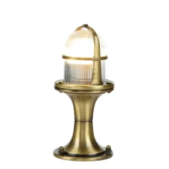 Clearance Lido Wegeleuchte klein 25 cm IP64 E27 Echt-Messing Glas