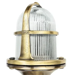 Clearance Lido Wegeleuchte klein 25 cm IP64 E27 Echt-Messing Glas