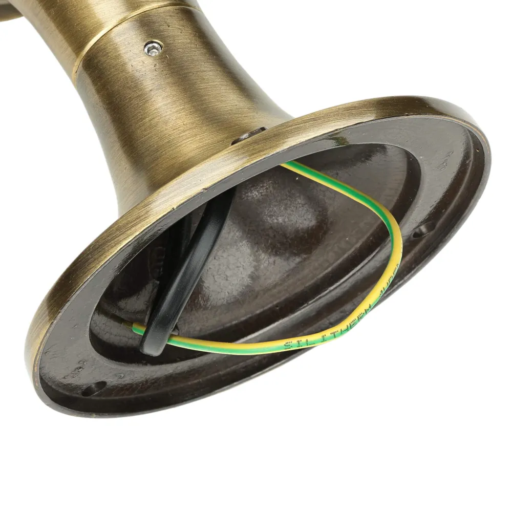 Clearance Lido Wegeleuchte klein 25 cm IP64 E27 Echt-Messing Glas