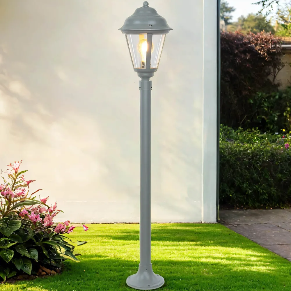 Lido Wegeleuchte Messing in Grau 100 cm E27 Rustikal E27* Rustikale Lampen|Messinglampen