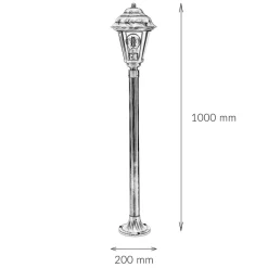 Lido Wegeleuchte Messing in Grau 100 cm E27 Rustikal E27* Rustikale Lampen|Messinglampen