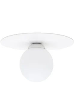 New Belis Weiße Deckenlampe Glas Metall E27 rund Ø20 cm blendarm