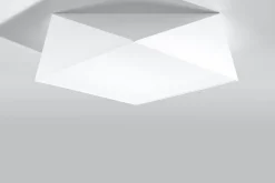 Sollux Weiße Deckenlampe LYNNDIE B:50cm geometrisch blendarm* Wohnzimmerlampen|Moderne Lampen