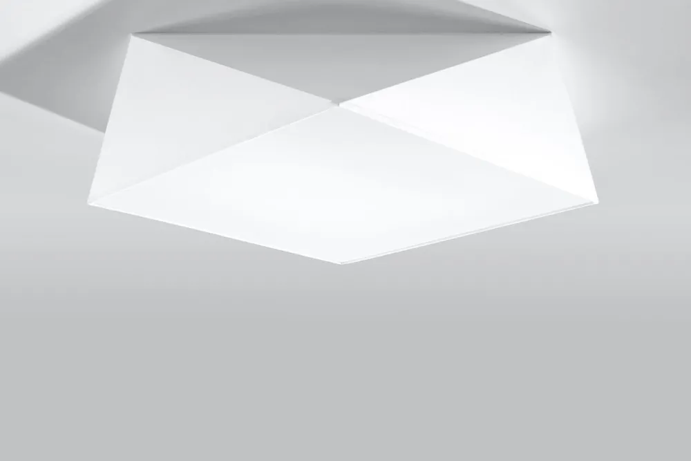 Sollux Weiße Deckenlampe LYNNDIE B:50cm geometrisch blendarm* Wohnzimmerlampen|Moderne Lampen