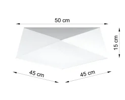 Sollux Weiße Deckenlampe LYNNDIE B:50cm geometrisch blendarm* Wohnzimmerlampen|Moderne Lampen