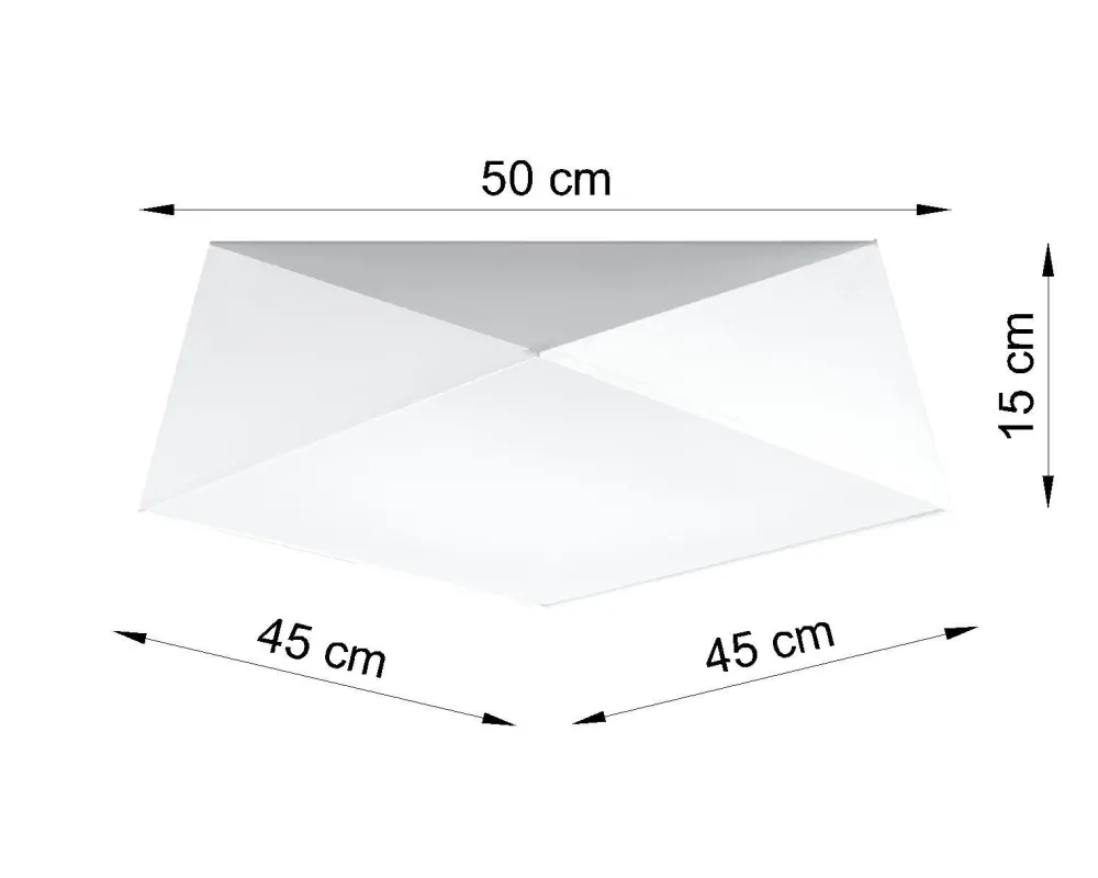 Sollux Weiße Deckenlampe LYNNDIE B:50cm geometrisch blendarm* Wohnzimmerlampen|Moderne Lampen