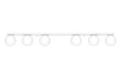 Sollux Weiße Deckenleuchte lang 120 cm Glas Metall 6x G9* Deckenleuchten|Flurlampen