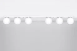 Sollux Weiße Deckenleuchte lang 120 cm Glas Metall 6x G9* Deckenleuchten|Flurlampen