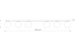 Sollux Weiße Deckenleuchte lang 120 cm Glas Metall 6x G9* Deckenleuchten|Flurlampen