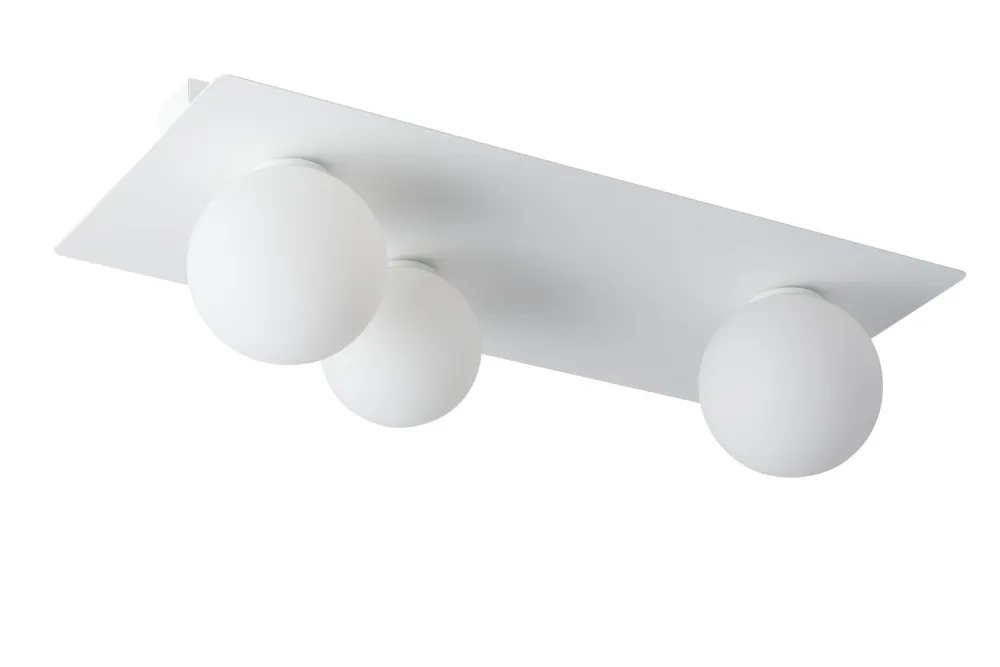 Sigma Weiße Deckenleuchte Metall Glas blendarm G9 3-flammig* Deckenleuchten|Flurlampen