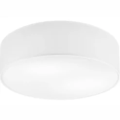 Lamkur Weiße Deckenleuchte Stoff Ø 45 cm rund flach blendarm 2x E27* Deckenleuchten|Flurlampen