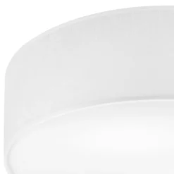 Lamkur Weiße Deckenleuchte Stoff Ø 45 cm rund flach blendarm 2x E27* Deckenleuchten|Flurlampen