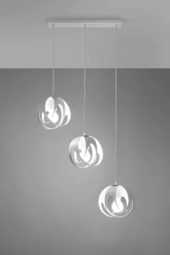 Discount Sollux Weiße Hängelampe 3-flammig E27 Modern JOSTA