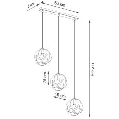 Discount Sollux Weiße Hängelampe 3-flammig E27 Modern JOSTA