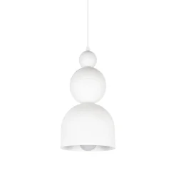 Hot Belis Weiße Hängelampe Metall Loft Design E27 B:17 cm rund