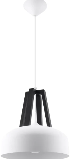 Sollux Weiße Hängelampe Retro Ø30cm Metall E27 MANILIA Küche* Hängelampen|Retro Lampen