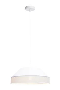 Belis Weiße Hängeleuchte blendarm Stoff wohnlich B:45 cm E27* Wohnzimmerlampen|Stofflampen