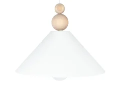 Best Belis Weiße Hängeleuchte Holz Metall Ø26 cm rund E27 wohnlich