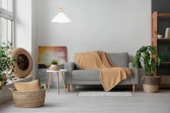 Best Belis Weiße Hängeleuchte Holz Metall Ø26 cm rund E27 wohnlich