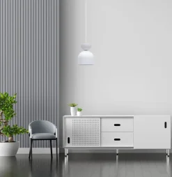 Online Belis Weiße Hängeleuchte Metall E27 Minimalistisch Ø17 cm