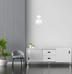 Online Belis Weiße Hängeleuchte Metall E27 Minimalistisch Ø17 cm