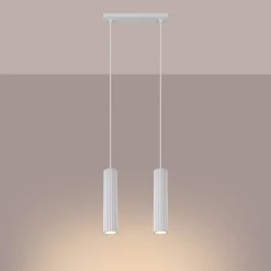 Clearance Sollux Weiße Hängeleuchte Modern aus Aluminium B: 30 cm 2x GU10 BERTA