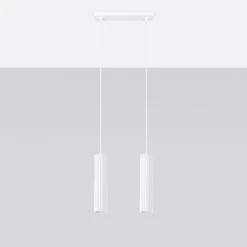 Clearance Sollux Weiße Hängeleuchte Modern aus Aluminium B: 30 cm 2x GU10 BERTA