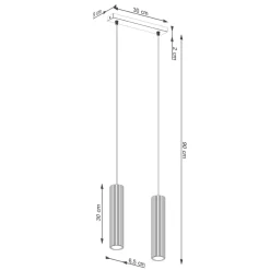 Clearance Sollux Weiße Hängeleuchte Modern aus Aluminium B: 30 cm 2x GU10 BERTA