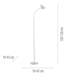 Just Light Weiße LED Stehleuchte Metall 150 cm 4 W 3000 K flexibel* Wohnzimmerlampen|Metall Lampen