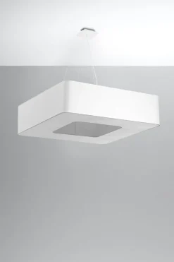 Sale Sollux Weiße Pendelleuchte eckig 80 cm breit 8x E27 blendarm