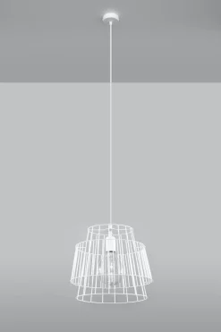 Sollux Weiße Pendelleuchte Metall Ø35cm Modern DALE Hängelampe* Hängelampen|Esszimmer Lampen