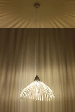 Sollux Weiße Pendelleuchte Metall Draht Ø25cm E27 SHORNA* Wohnzimmerlampen|Moderne Lampen